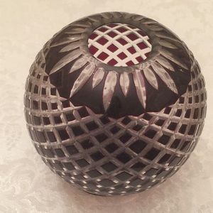 Burgundy Glass Candle Holder